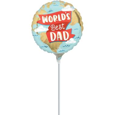 Foil Balloon – Mini – "WORLD'S Best DAD" – 23 cm
